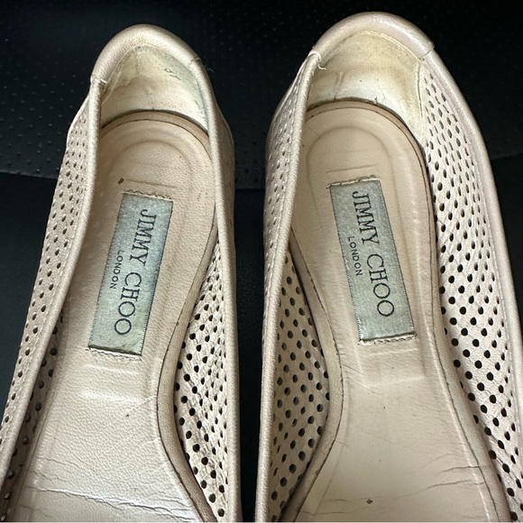 Jimmy Choo Perferated Neutral Flat Size 37 - Picture 2 of 8